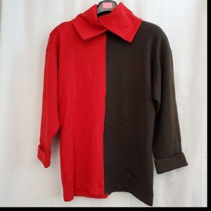 Vintage St. John Merino Wool Red & Brown Sweater